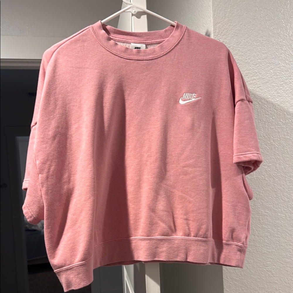 Nike Pink Cropped Crewneck Sweatshirt